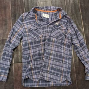 Captain fin blue plaid casual button down